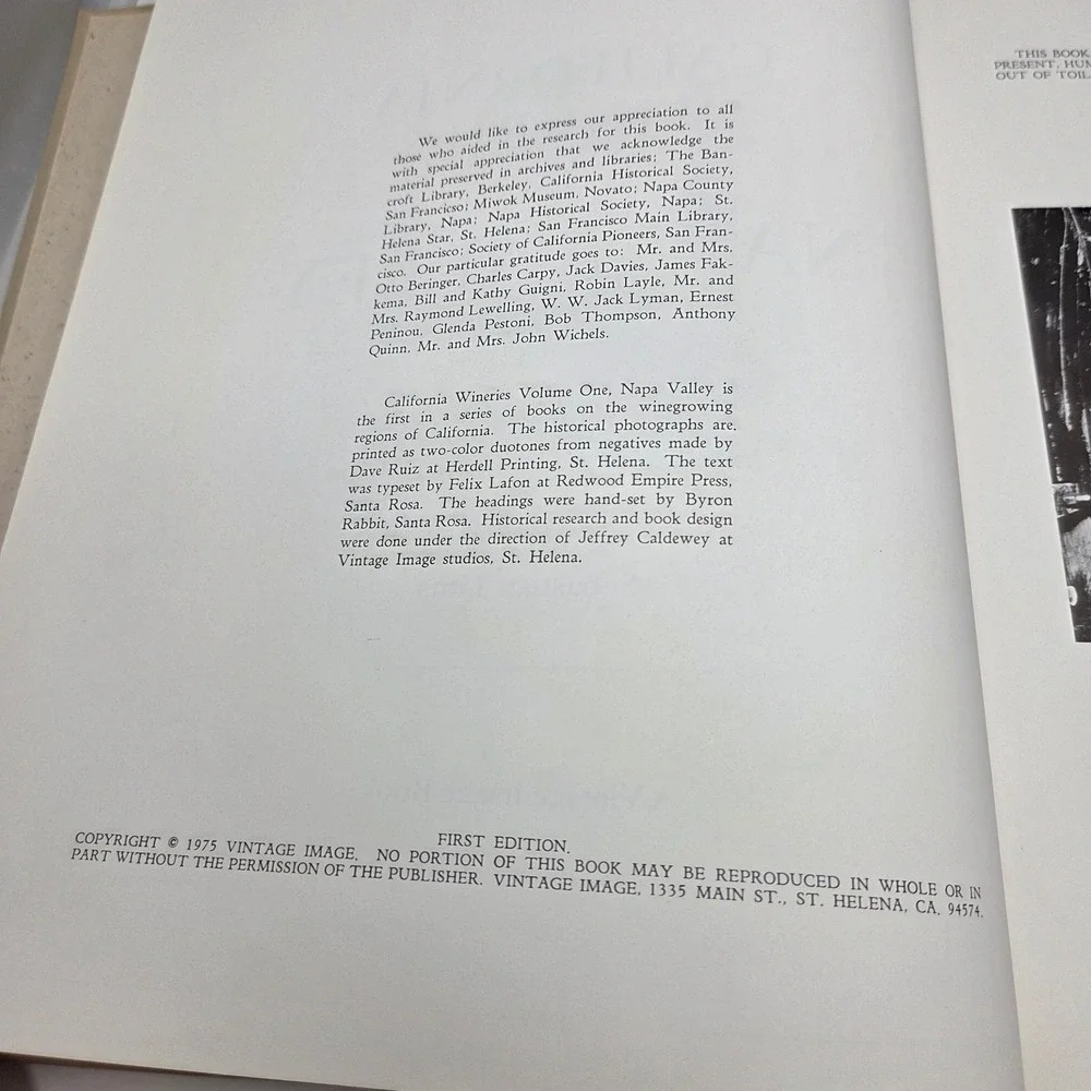 Vintage Napa Valley California Wineries Vol 1 Book 1975 1st Ed Signed Ltd #110